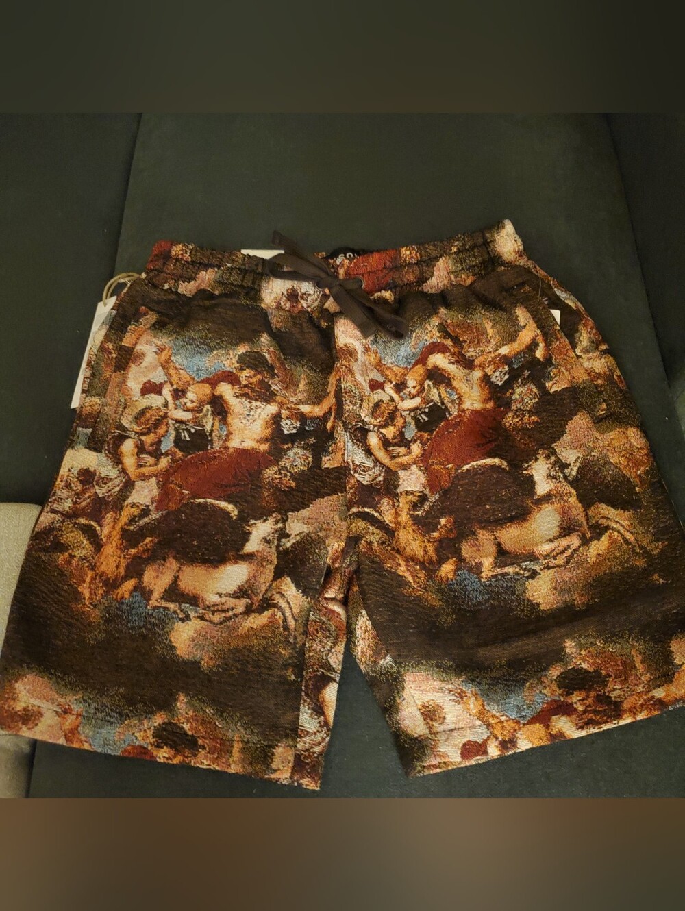 Brown Multi Artistic Tapestry Print UNISEX Shorts
